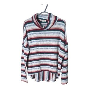Anthropologie Saturday Sunday Pippa‎ Hacci Stripe Cowl Neck Sweater Size Medium